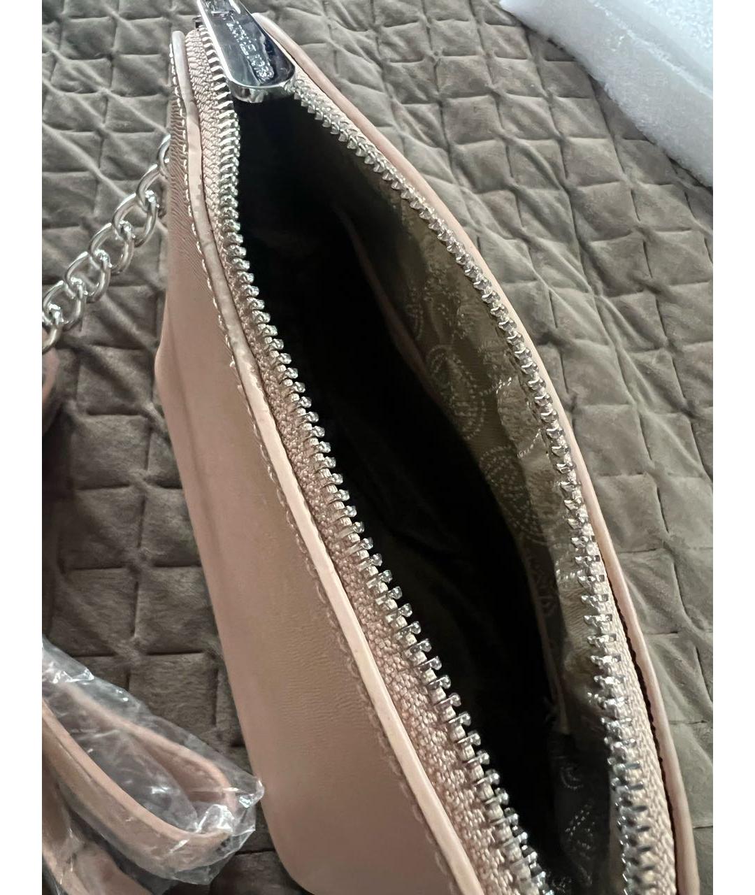MICHAEL KORS Бежевая кожаная сумка через плечо, фото 4