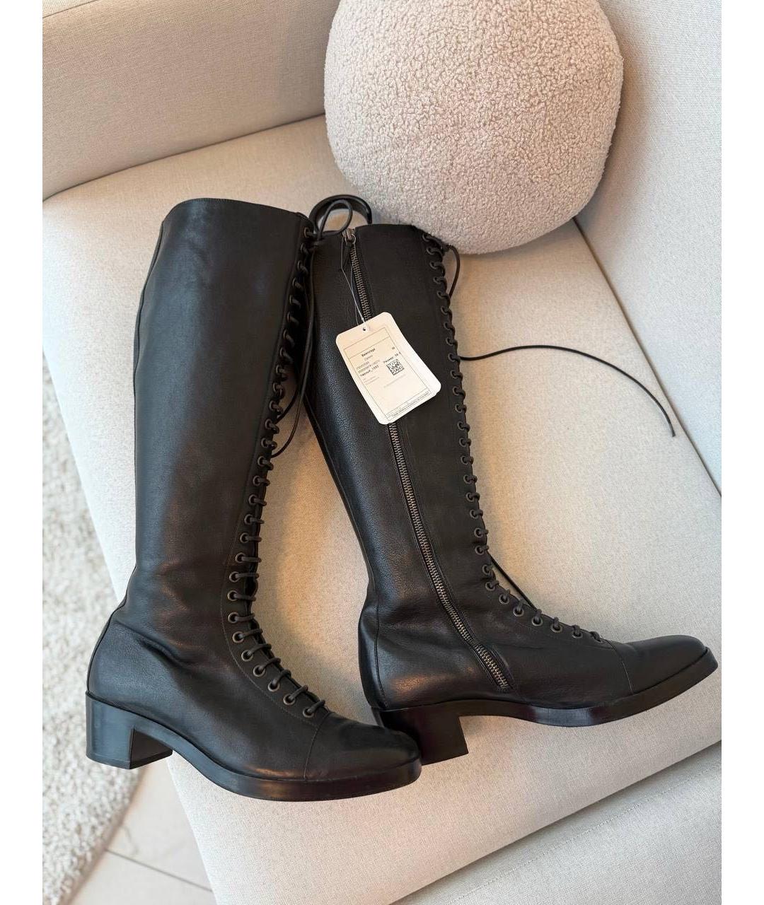 BALENCIAGA Черные кожаные сапоги, фото 5