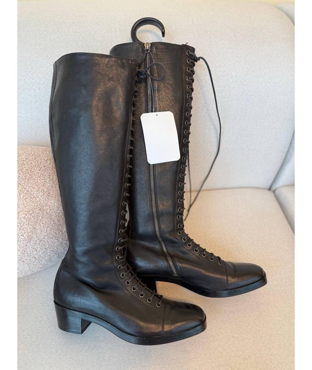 BALENCIAGA Черные кожаные сапоги, фото 4