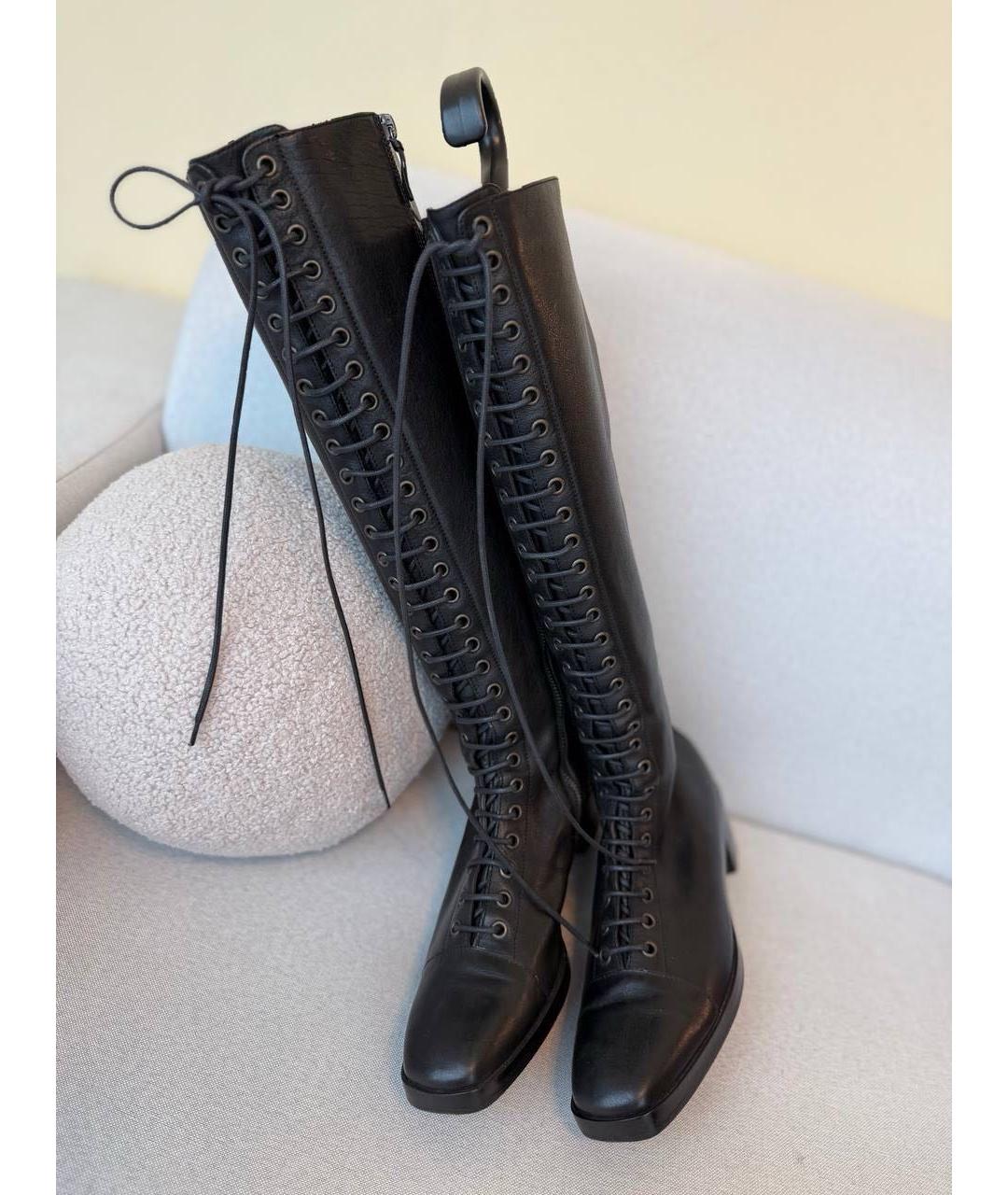 BALENCIAGA Черные кожаные сапоги, фото 2