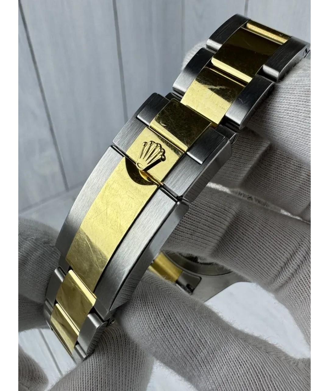 ROLEX Черные часы из желтого золота, фото 6