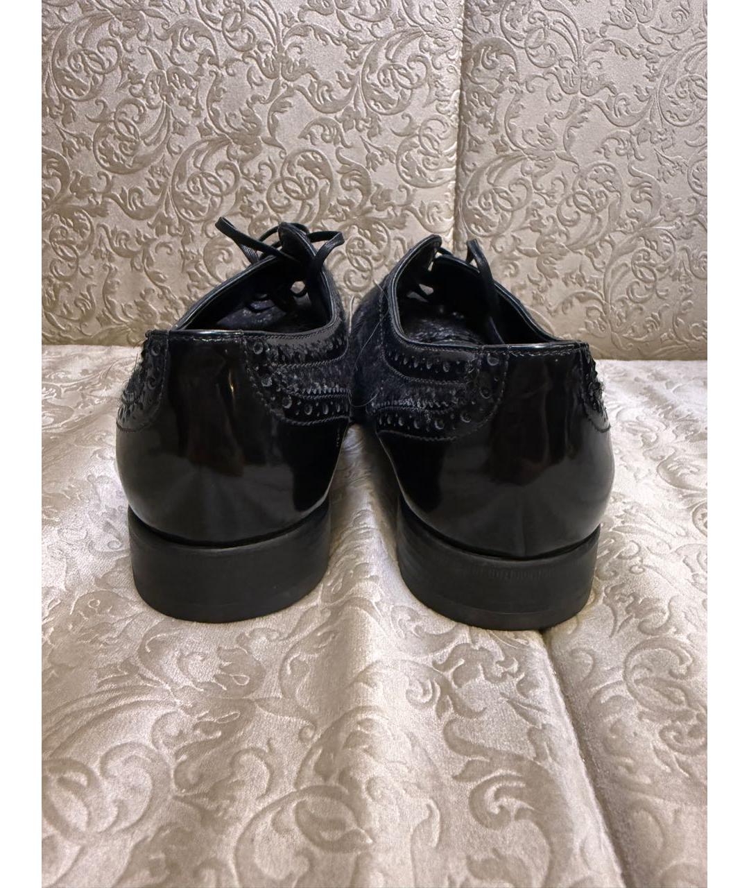 DOLCE&GABBANA Черные кожаные ботинки, фото 4