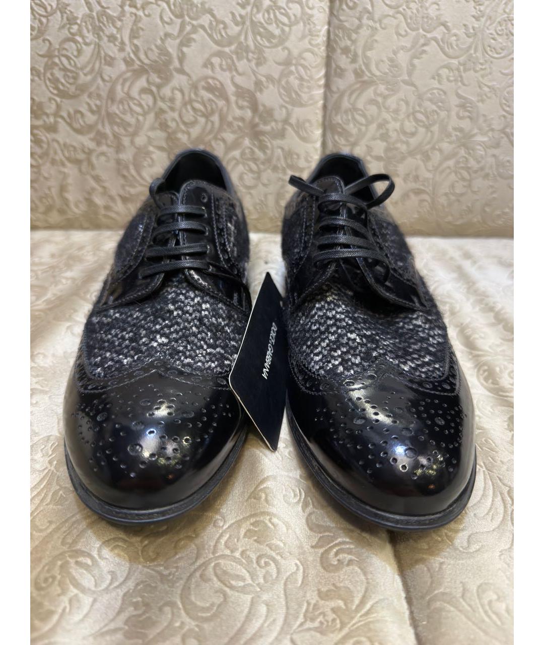 DOLCE&GABBANA Черные кожаные ботинки, фото 7