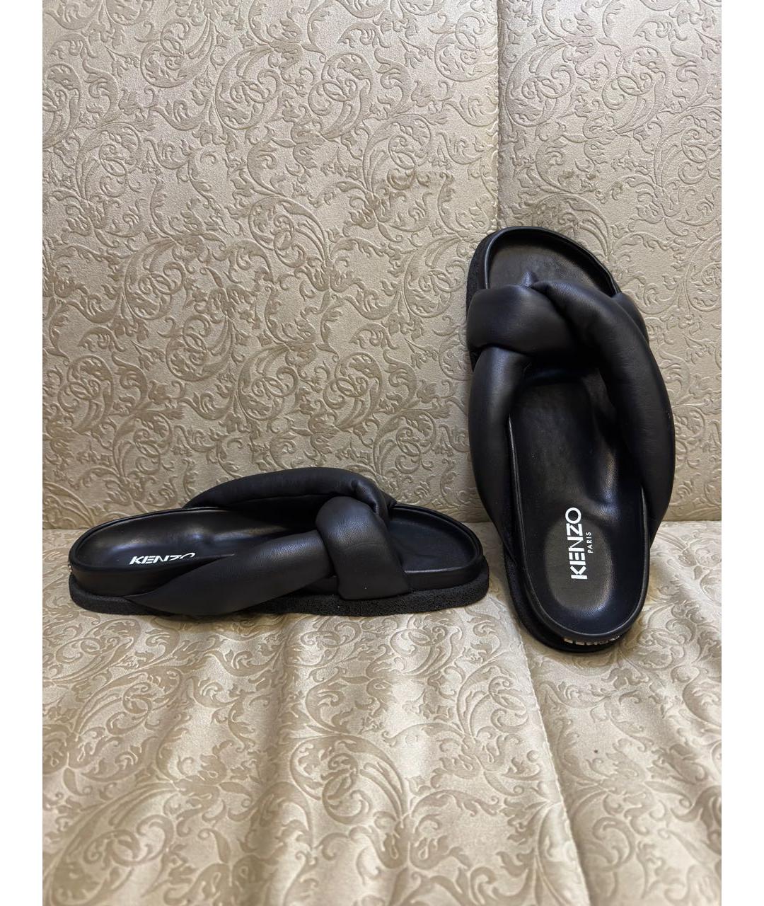 KENZO Черные кожаные сандалии, фото 6