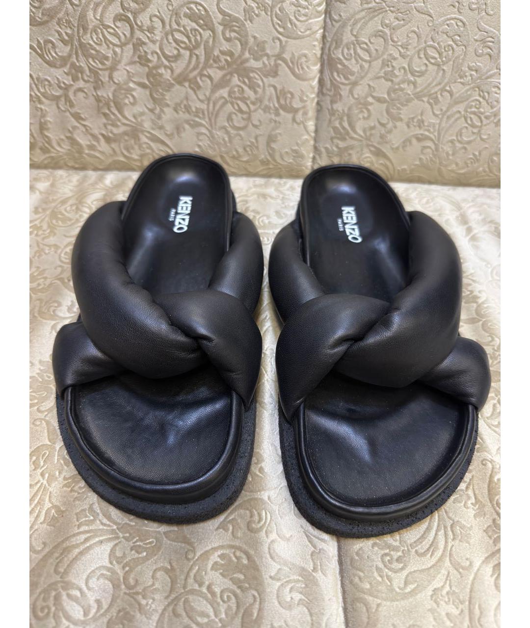 KENZO Черные кожаные сандалии, фото 2