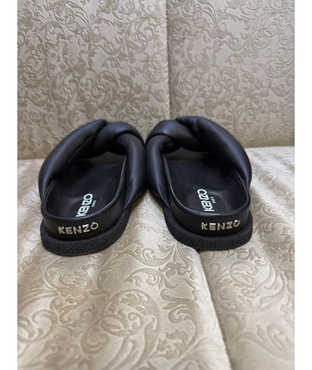 KENZO Черные кожаные сандалии, фото 4