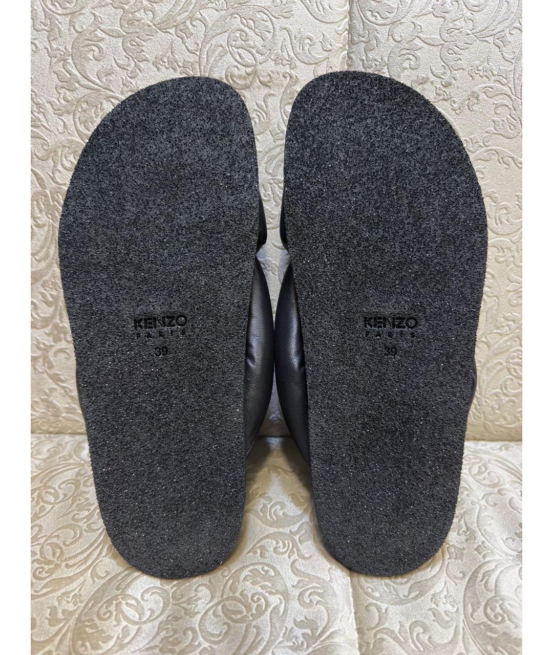 KENZO Черные кожаные сандалии, фото 5