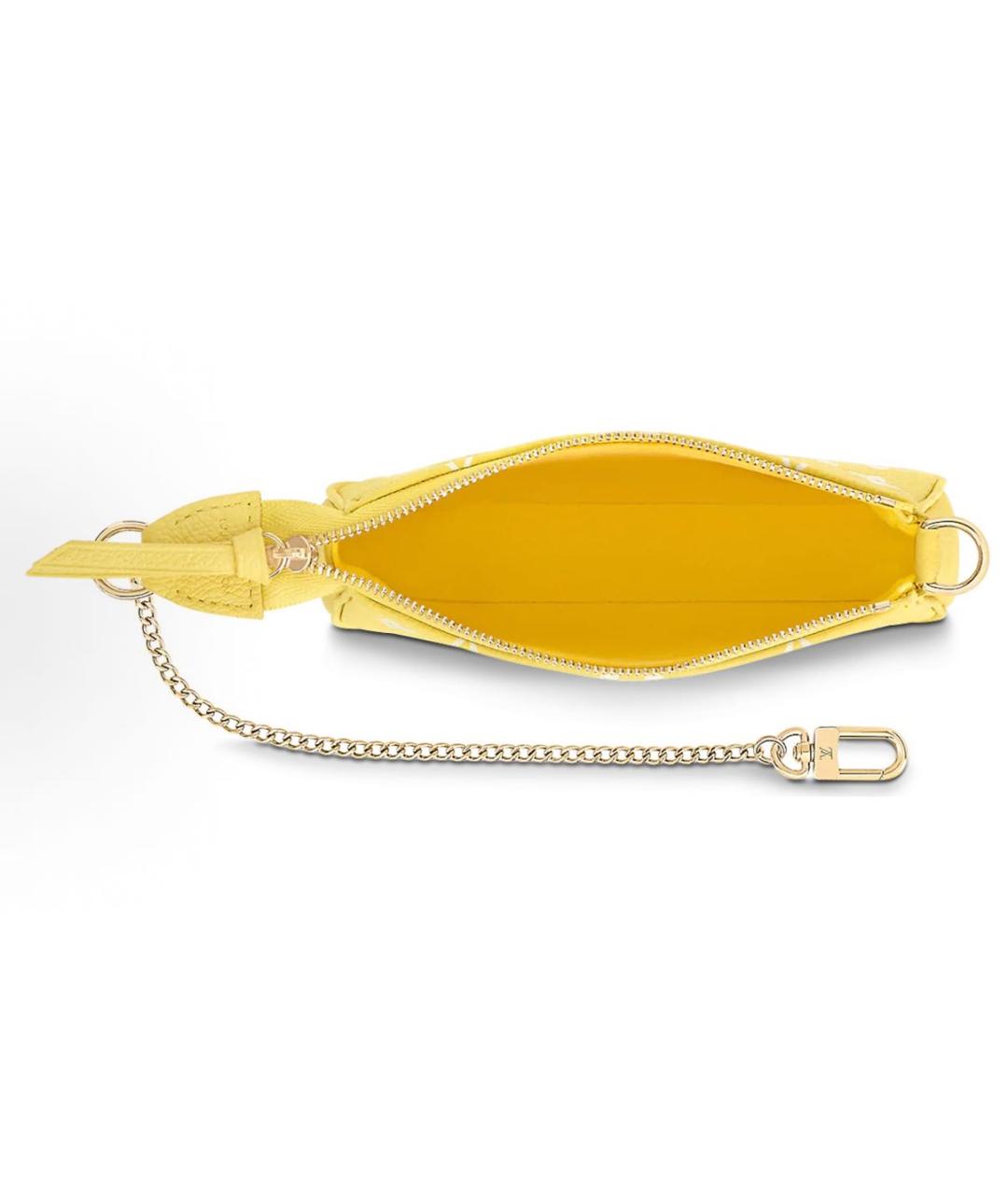 LOUIS VUITTON Желтая кожаная сумка с короткими ручками, фото 4