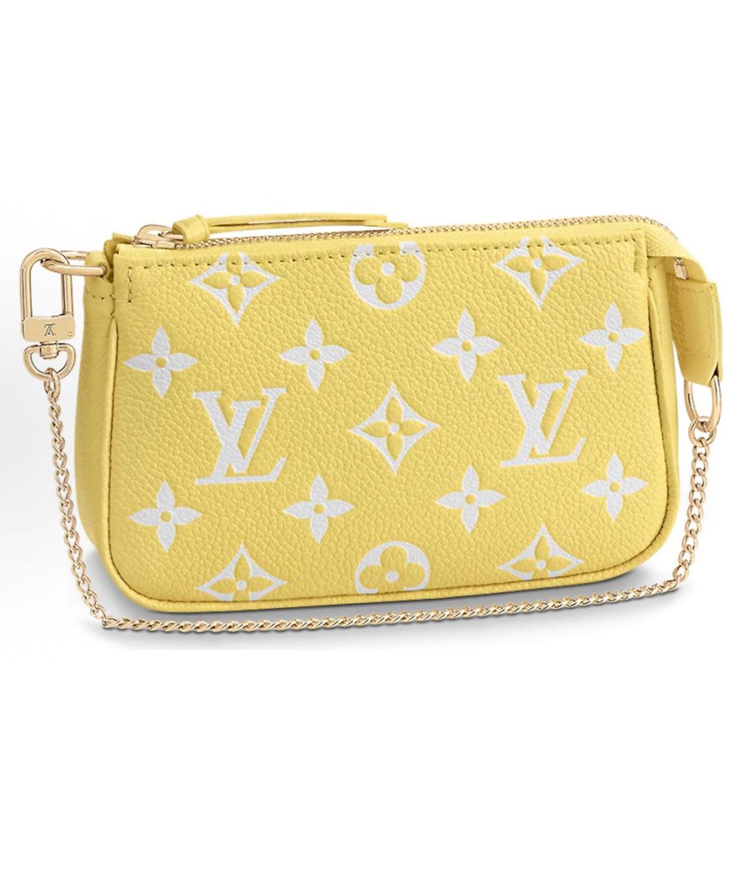 LOUIS VUITTON Желтая кожаная сумка с короткими ручками, фото 7