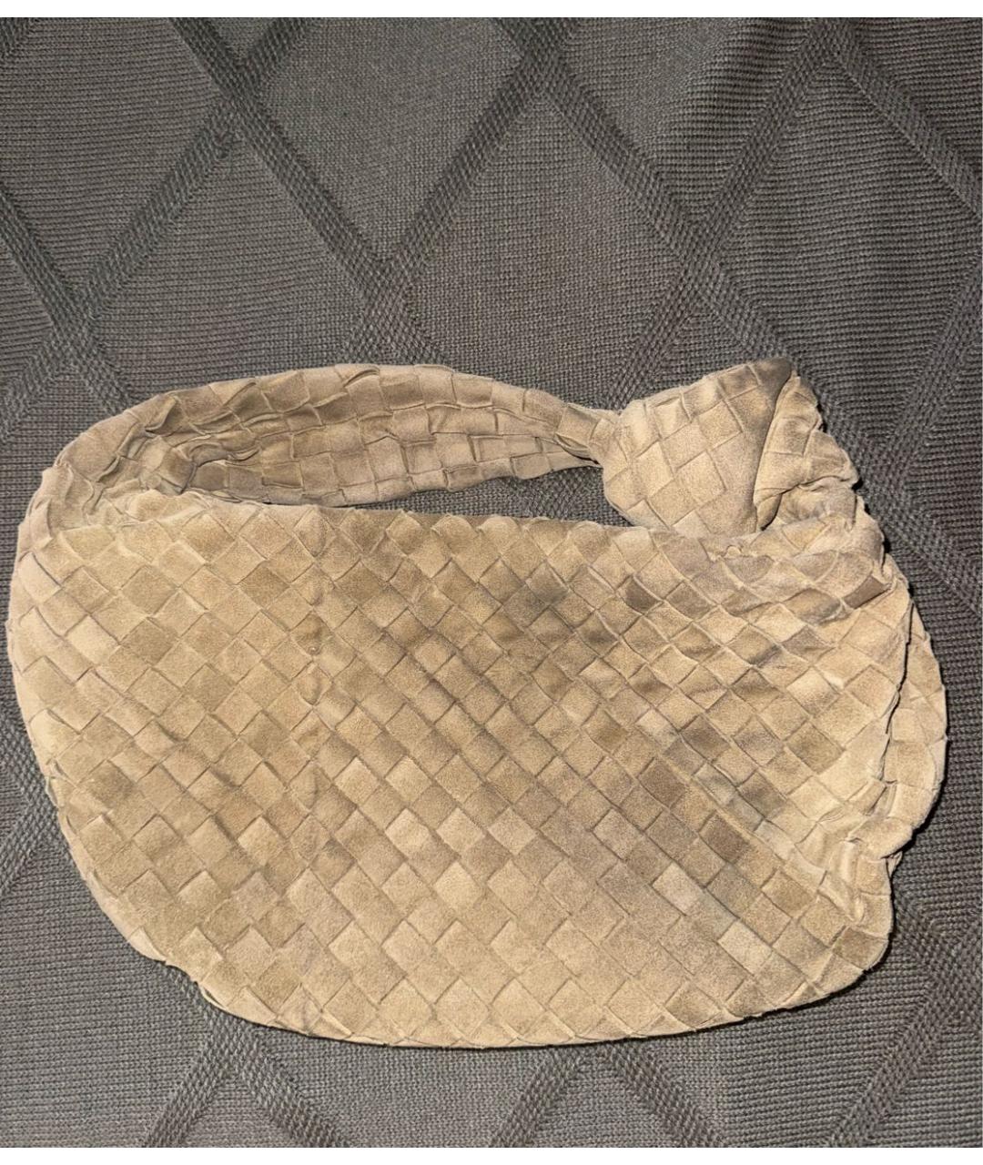 BOTTEGA VENETA Хаки замшевая сумка с короткими ручками, фото 4