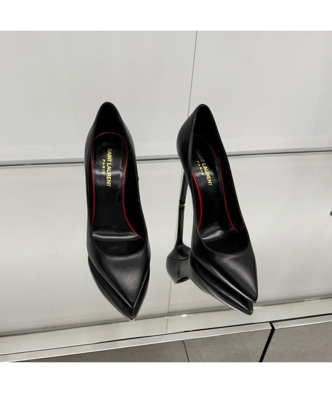 SAINT LAURENT Черные кожаные туфли, фото 3