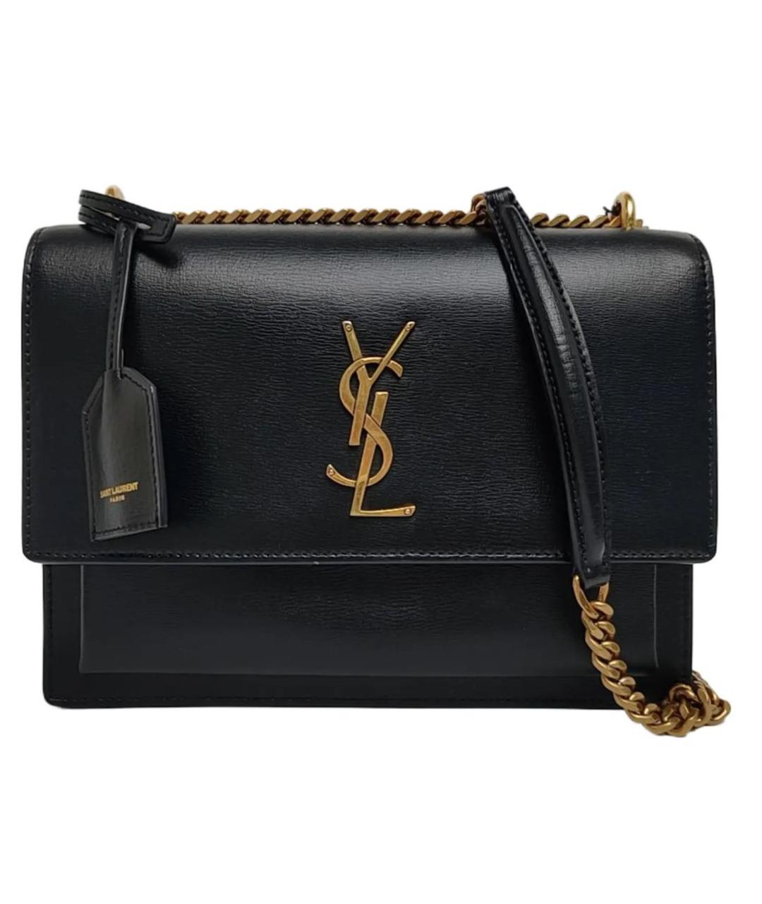 SAINT LAURENT Черная кожаная сумка через плечо, фото 9