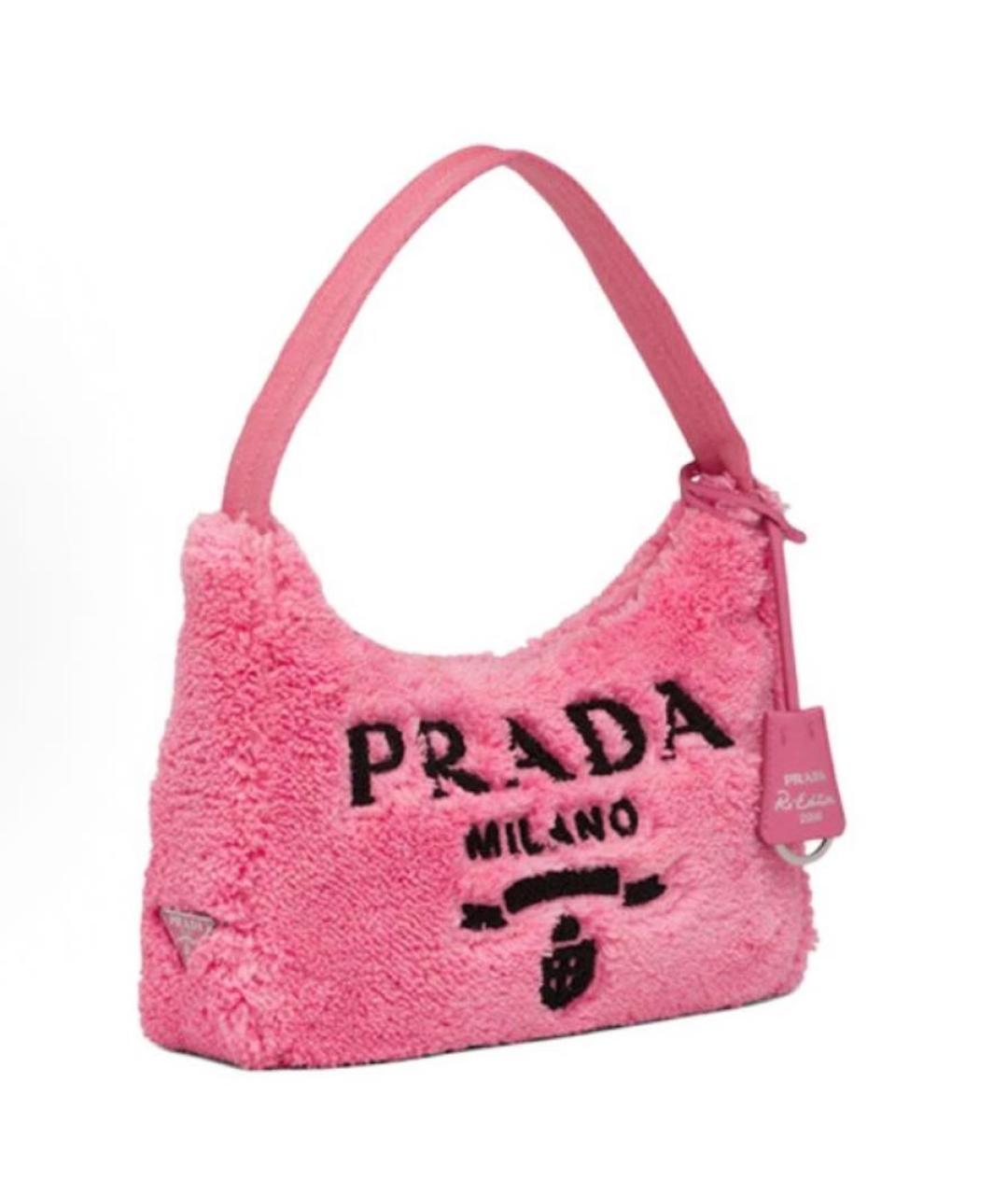PRADA Розовая меховая сумка с короткими ручками, фото 2