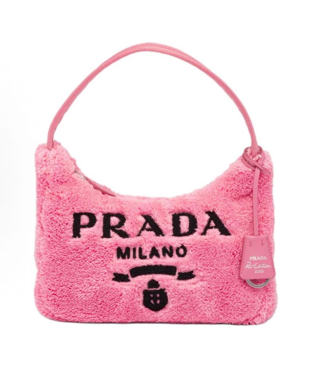 PRADA Розовая меховая сумка с короткими ручками, фото 7