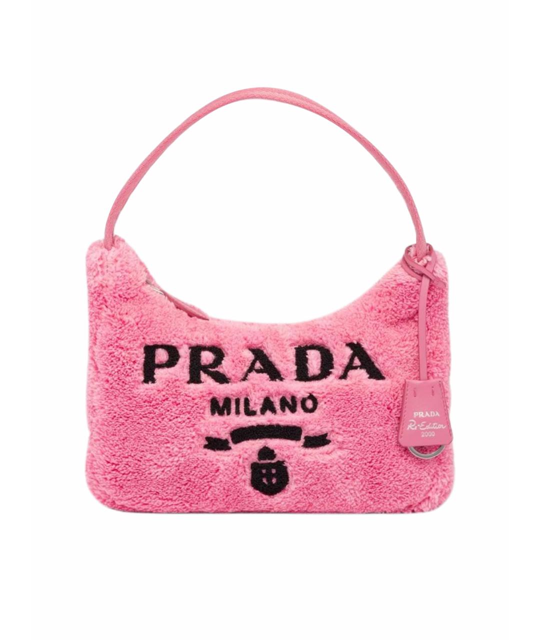 PRADA Розовая меховая сумка с короткими ручками, фото 1