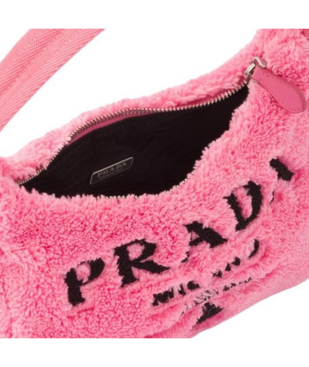 PRADA Розовая меховая сумка с короткими ручками, фото 6