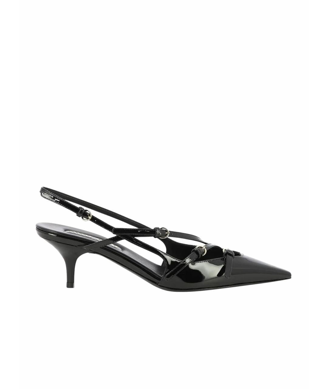 MIU MIU Черные туфли из лакированной кожи, фото 1