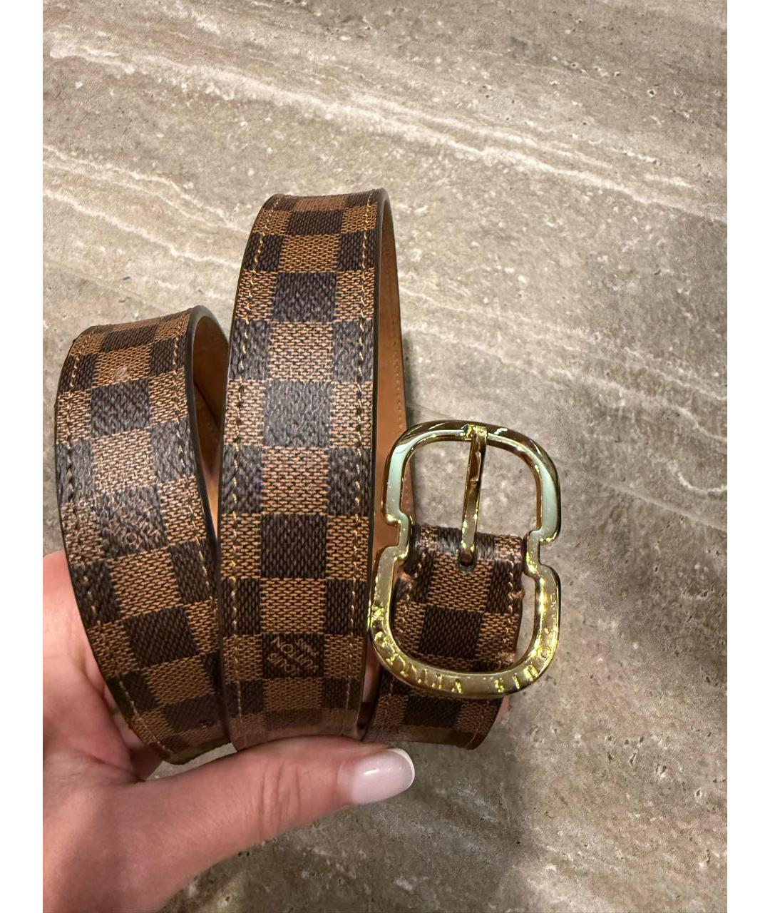 LOUIS VUITTON Коричневый кожаный ремень, фото 4