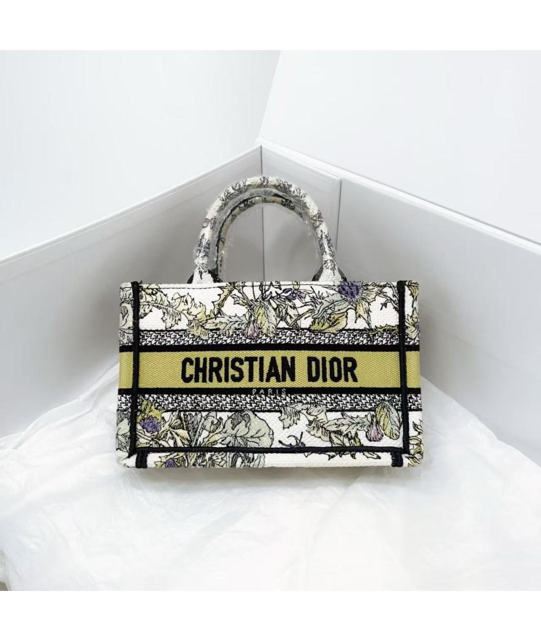 CHRISTIAN DIOR Желтая тканевая сумка через плечо, фото 3