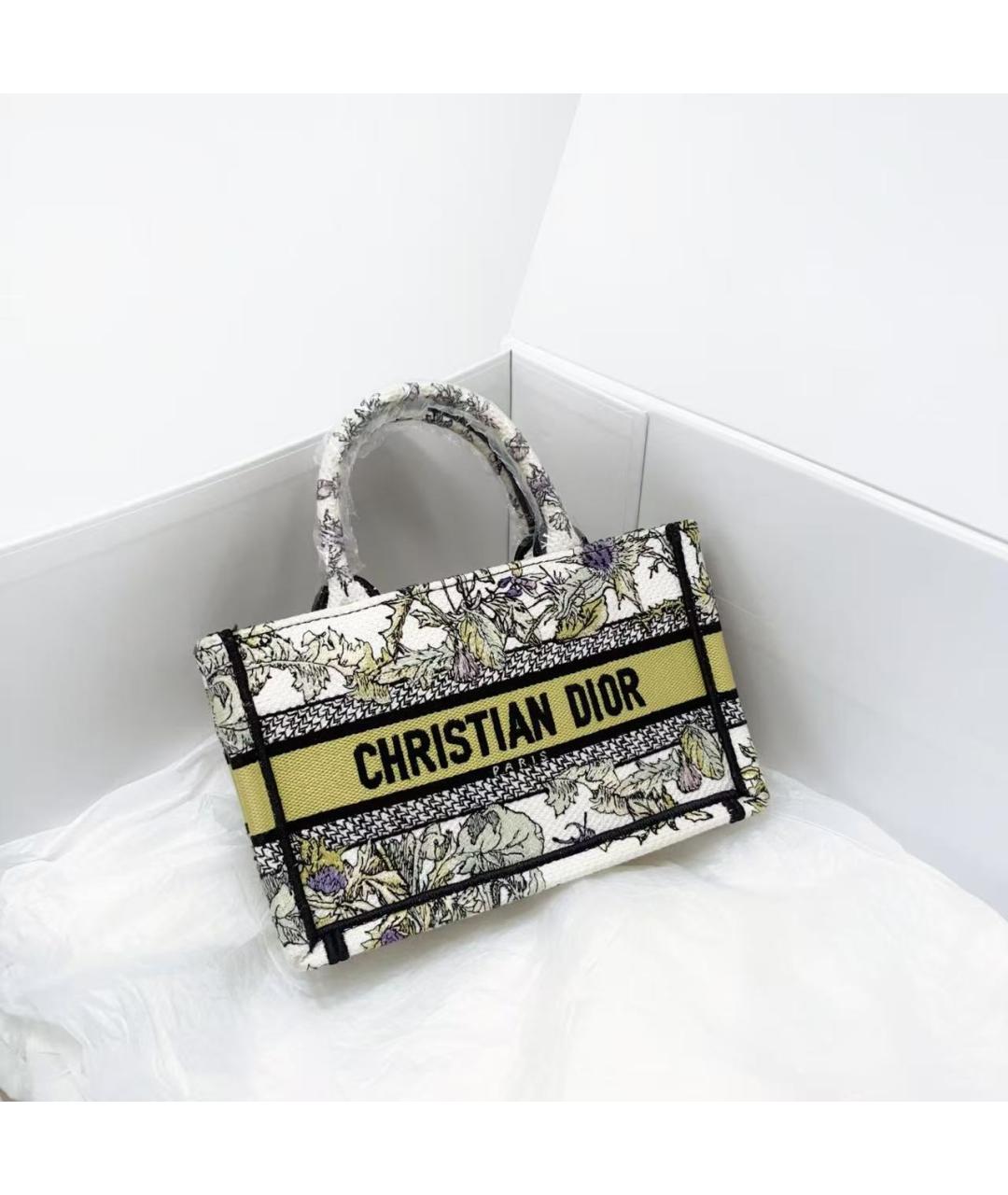 CHRISTIAN DIOR Желтая тканевая сумка через плечо, фото 4