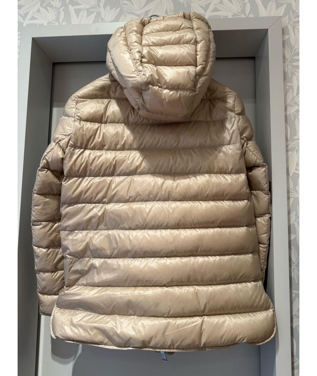 MONCLER Бежевый полиамидовый пуховик, фото 2