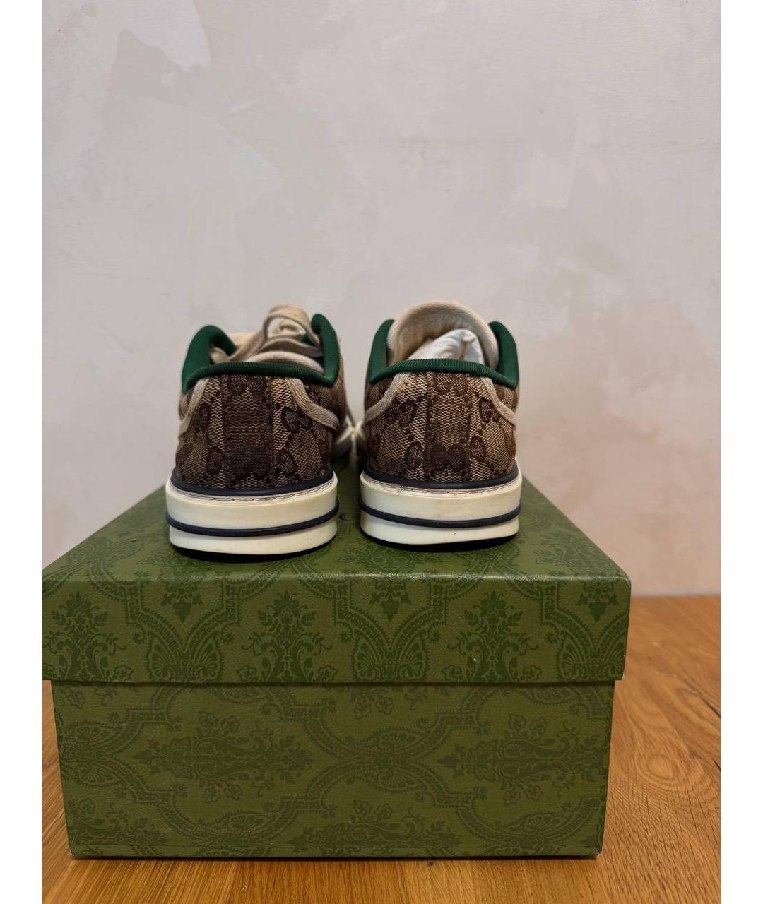 GUCCI Бежевые текстильные кеды, фото 4