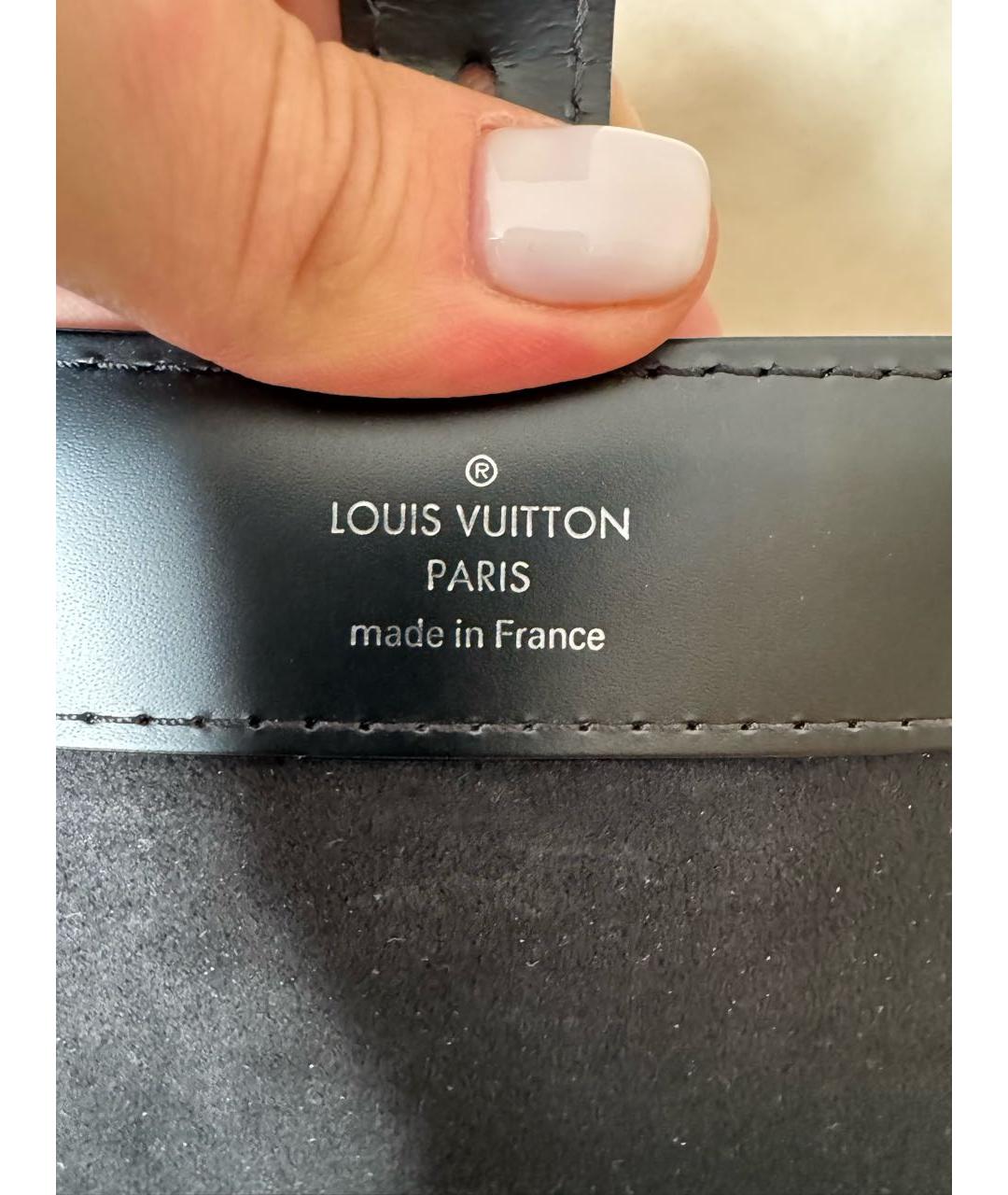 LOUIS VUITTON Черный кожаный кошелек, фото 4
