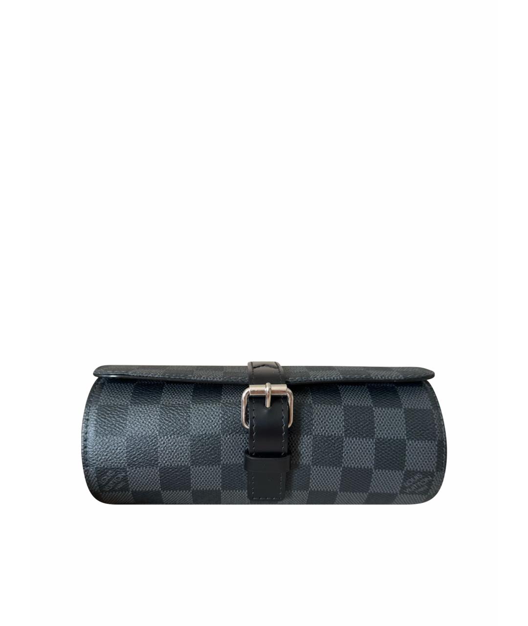 LOUIS VUITTON Черный кожаный кошелек, фото 1