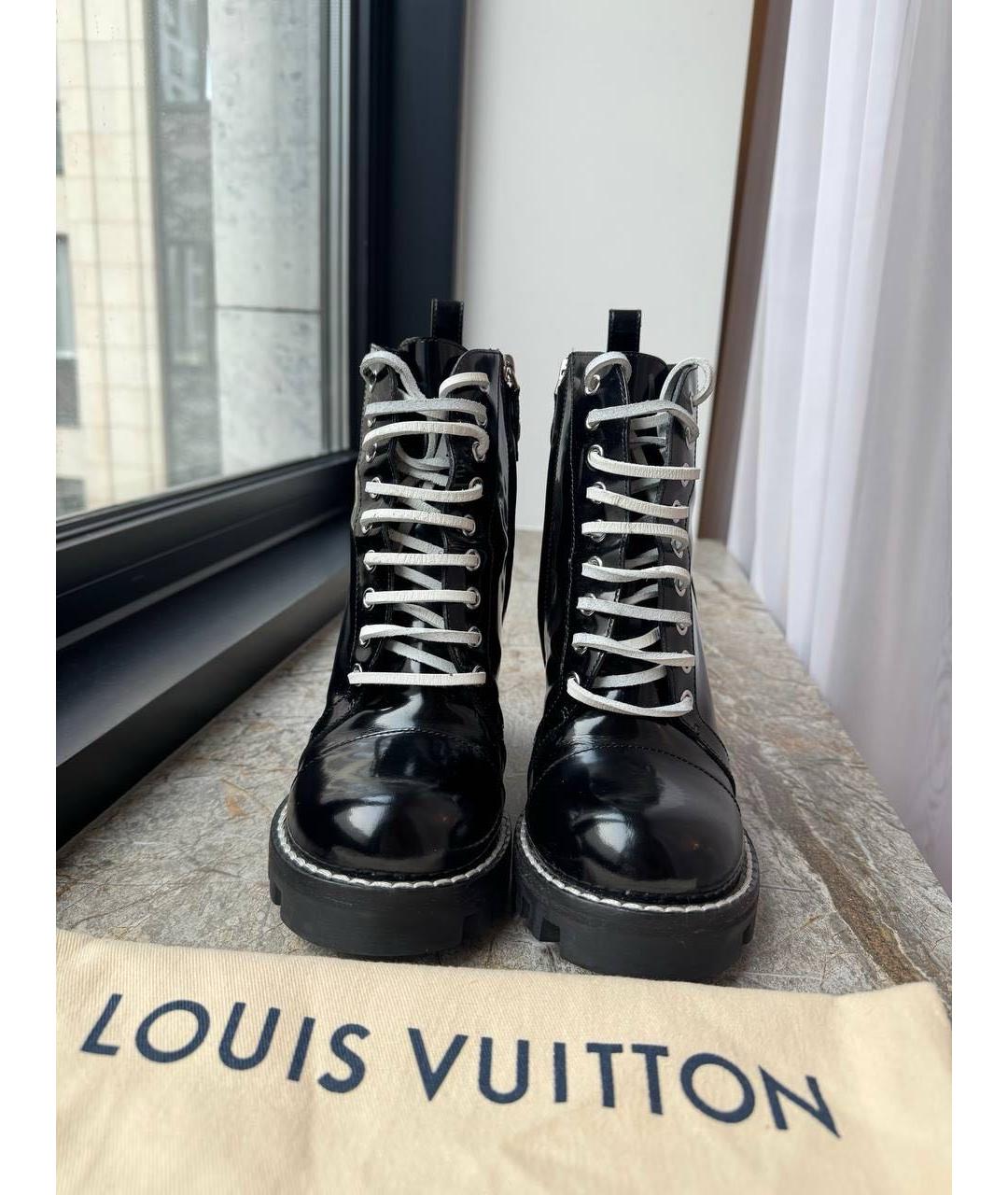LOUIS VUITTON Черные кожаные ботинки, фото 2