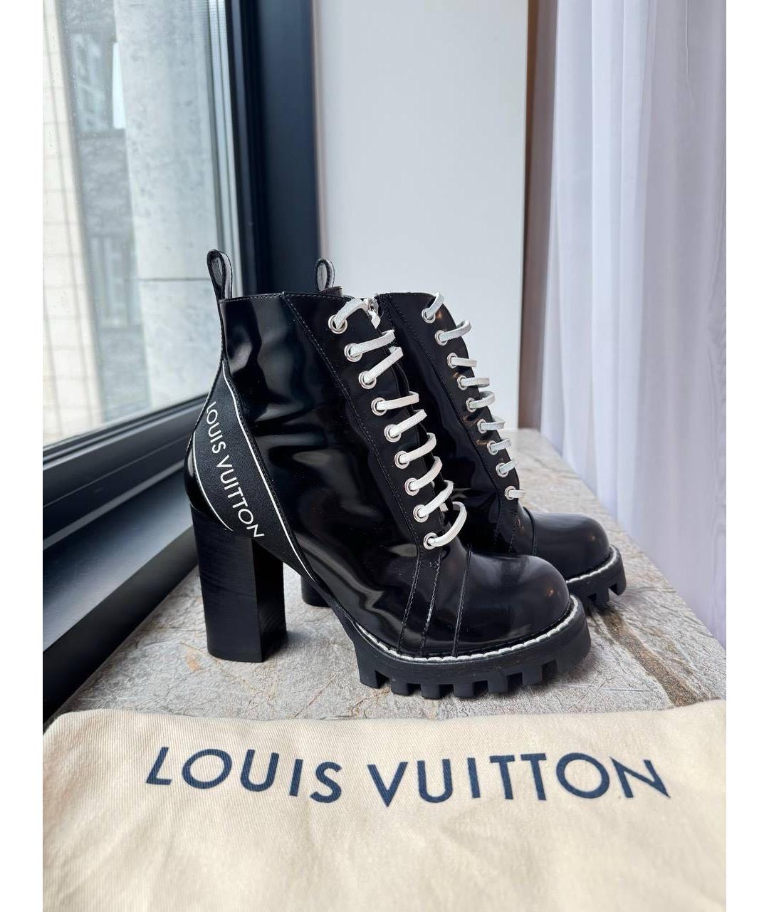 LOUIS VUITTON Черные кожаные ботинки, фото 6