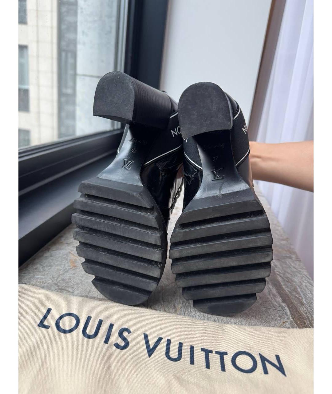 LOUIS VUITTON Черные кожаные ботинки, фото 5