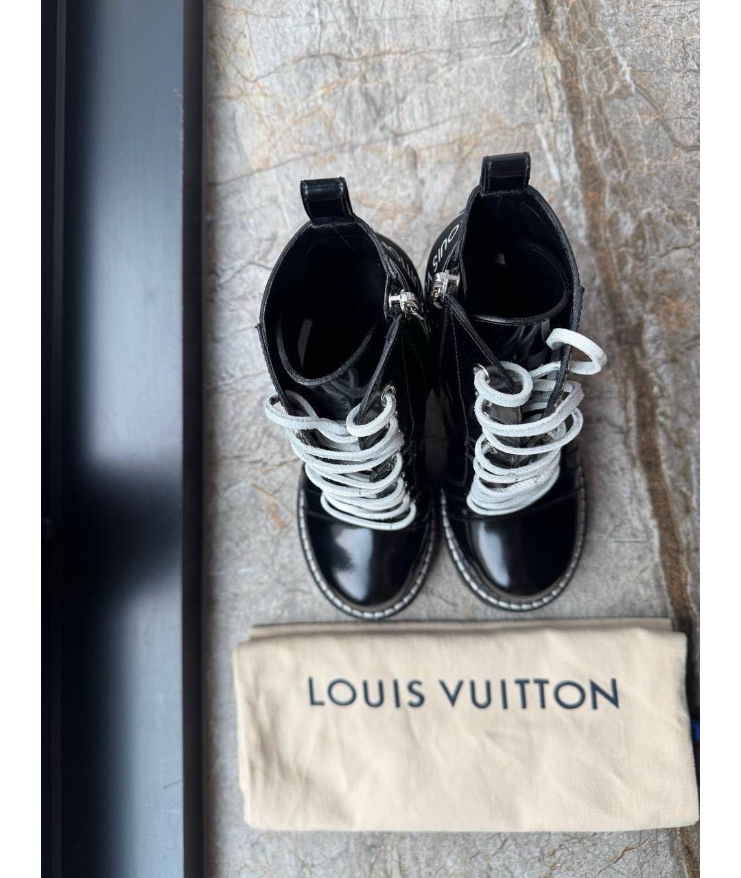 LOUIS VUITTON Черные кожаные ботинки, фото 3