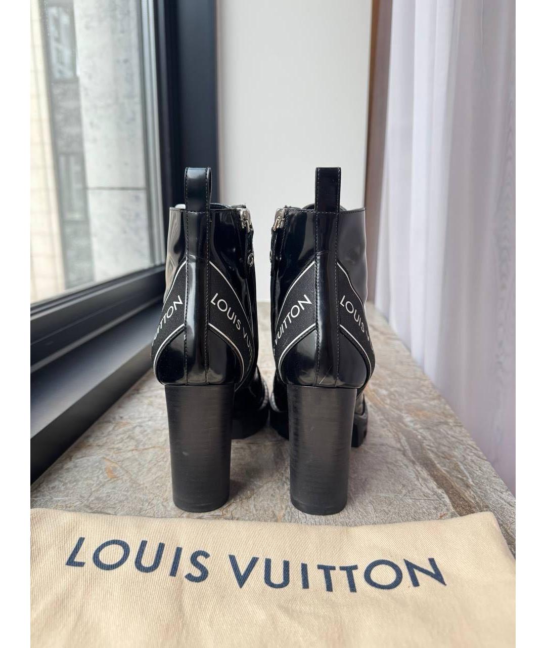 LOUIS VUITTON Черные кожаные ботинки, фото 4