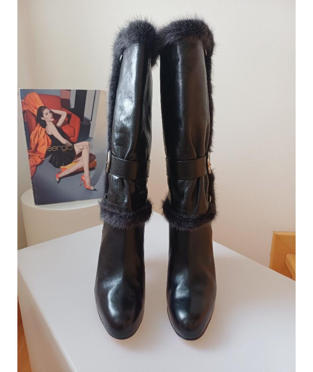 GIANVITO ROSSI Черные кожаные сапоги, фото 6