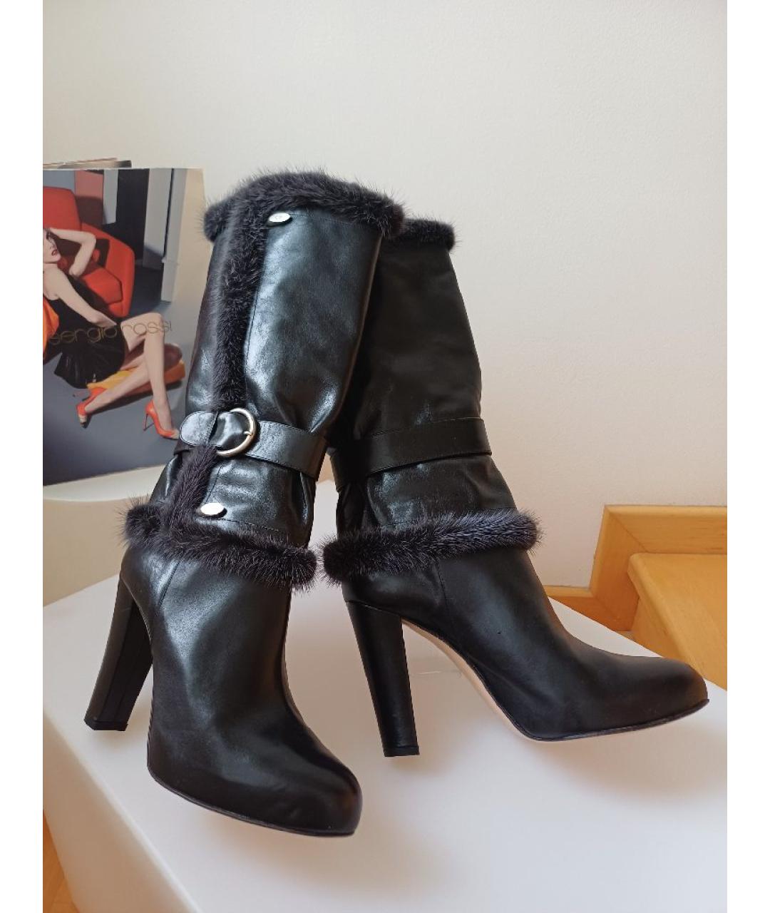 GIANVITO ROSSI Черные кожаные сапоги, фото 5