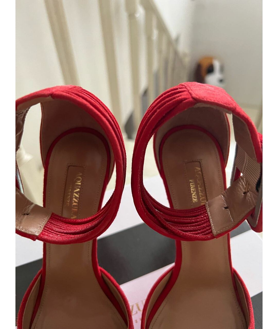 AQUAZZURA Красные замшевые туфли, фото 6