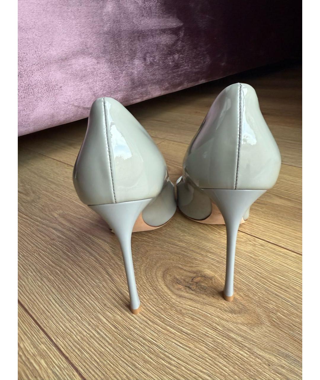 CHRISTIAN DIOR Серые туфли из лакированной кожи, фото 4