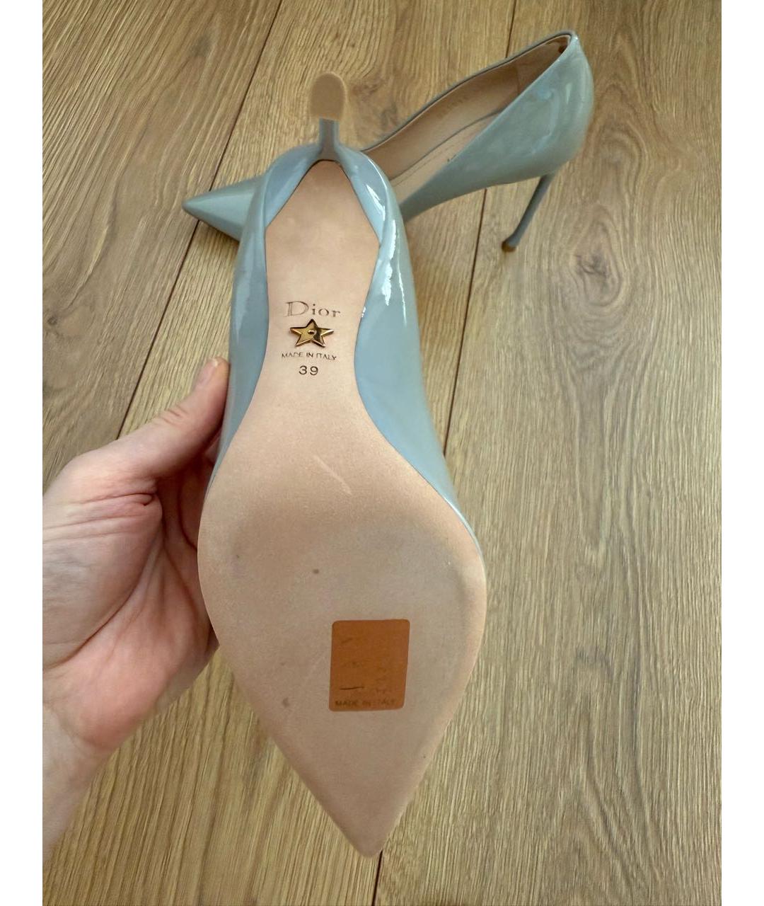 CHRISTIAN DIOR Серые туфли из лакированной кожи, фото 7
