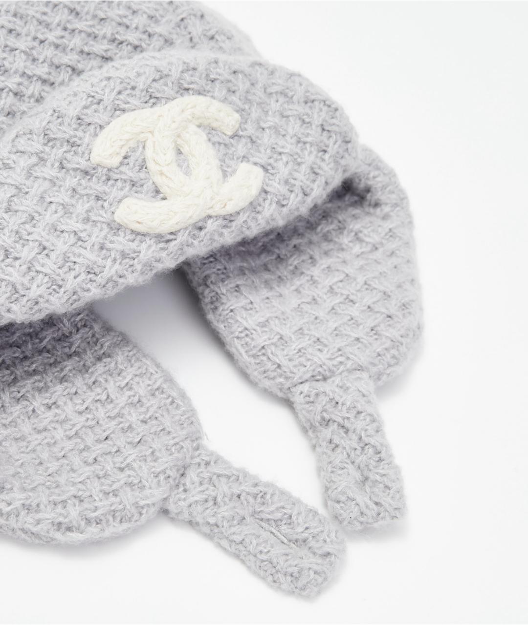 CHANEL Серая кашемировая шапка, фото 2