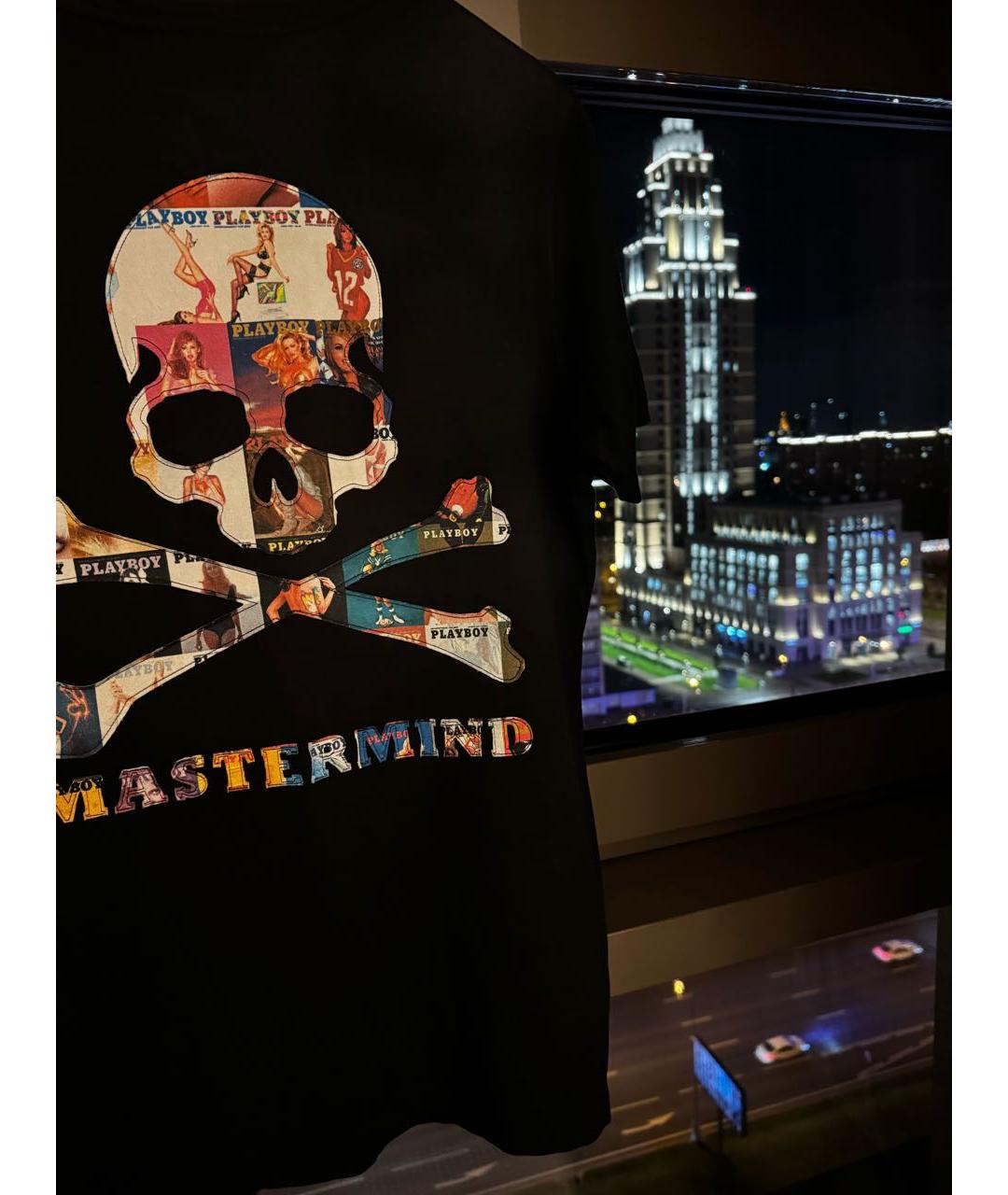 MASTERMIND JAPAN Черная хлопковая футболка, фото 3