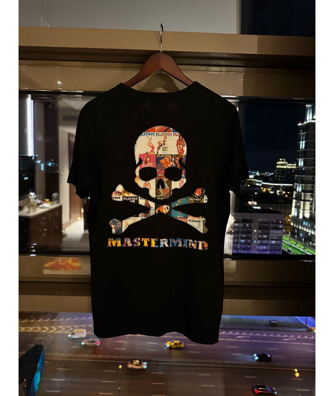MASTERMIND JAPAN Черная хлопковая футболка, фото 2