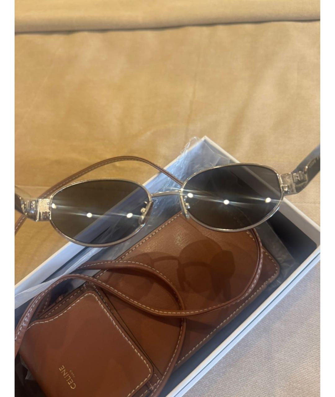 CELINE Антрацитовые металлические солнцезащитные очки, фото 6