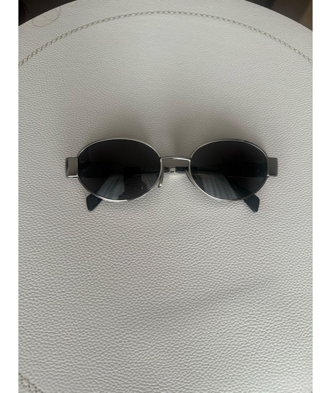 CELINE Антрацитовые металлические солнцезащитные очки, фото 9
