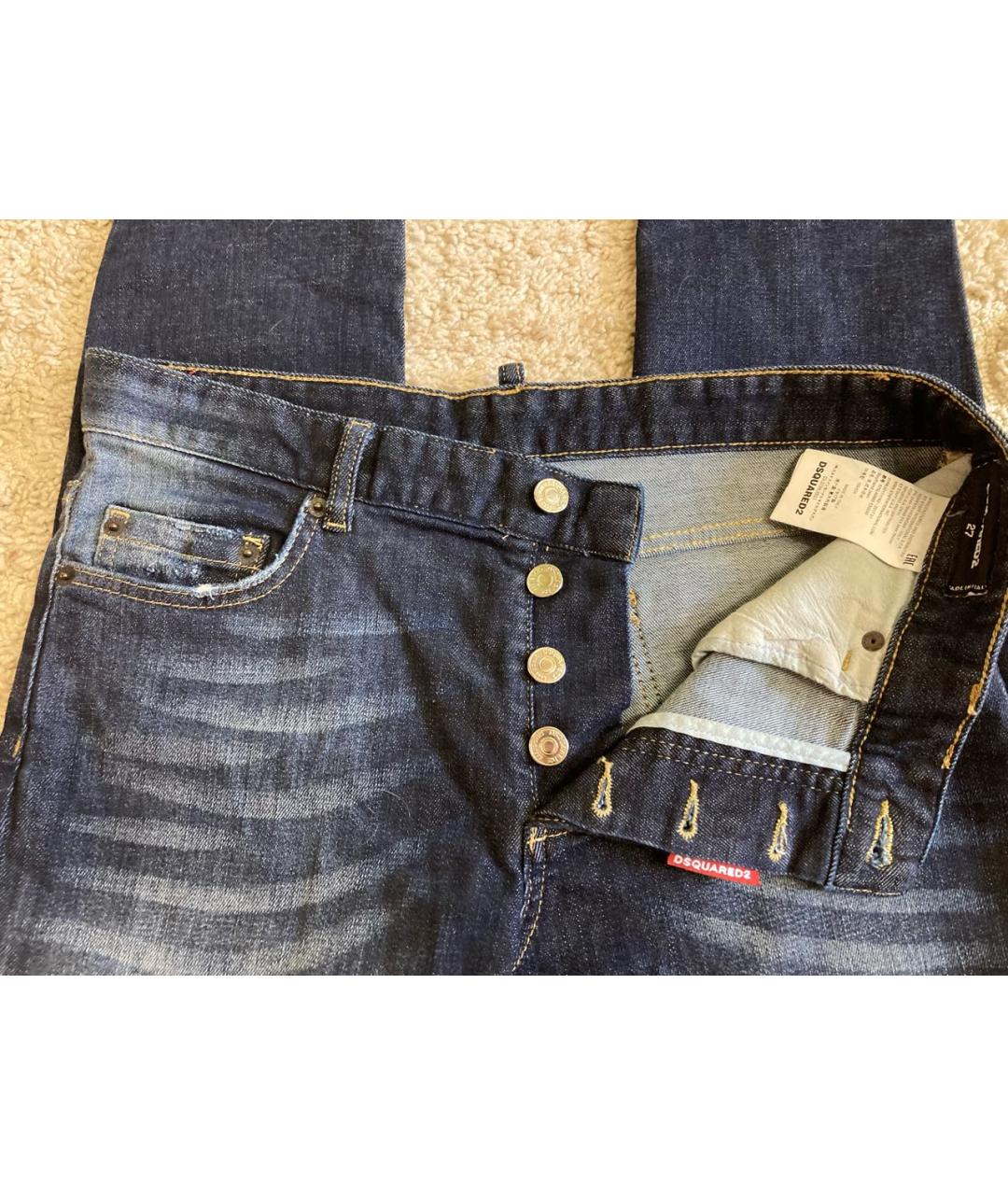 DSQUARED2 Синие хлопковые джинсы слим, фото 6
