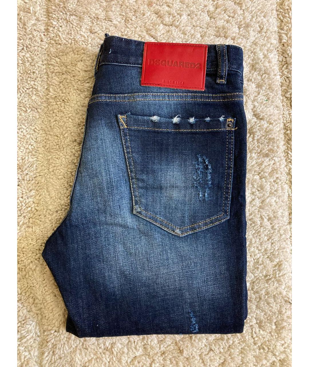 DSQUARED2 Синие хлопковые джинсы слим, фото 5