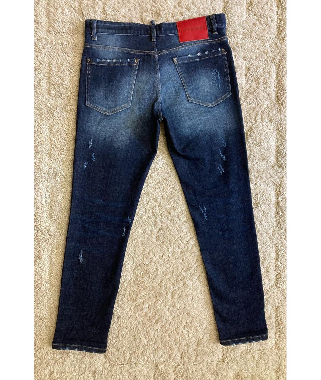 DSQUARED2 Синие хлопковые джинсы слим, фото 2