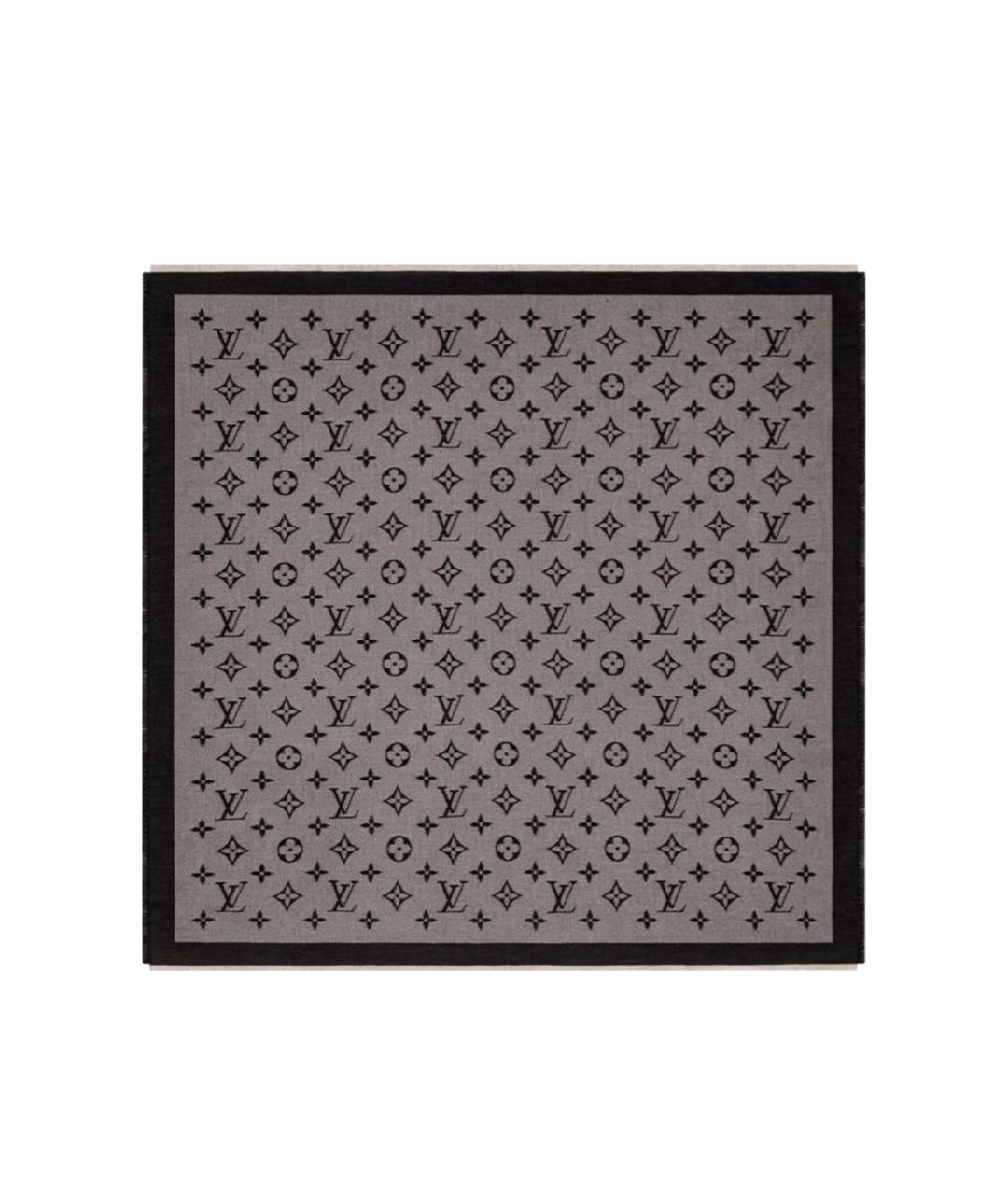 LOUIS VUITTON Антрацитовый шерстяной платок, фото 1