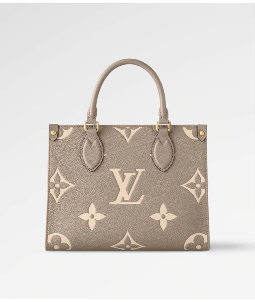 LOUIS VUITTON Бежевая кожаная сумка тоут, фото 5