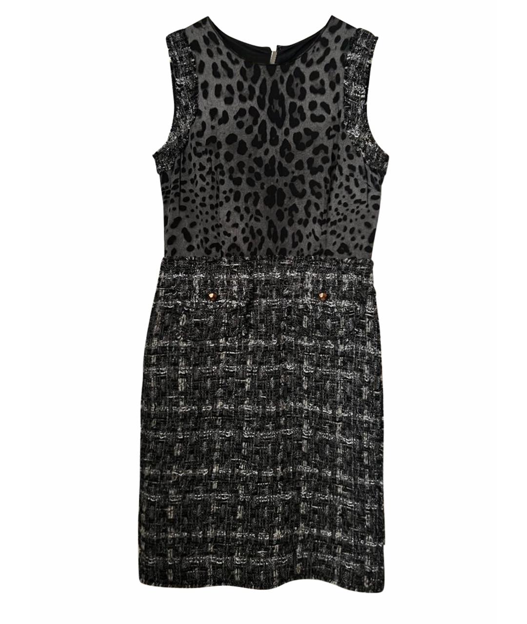 DOLCE&GABBANA Антрацитовое вискозное коктейльное платье, фото 1