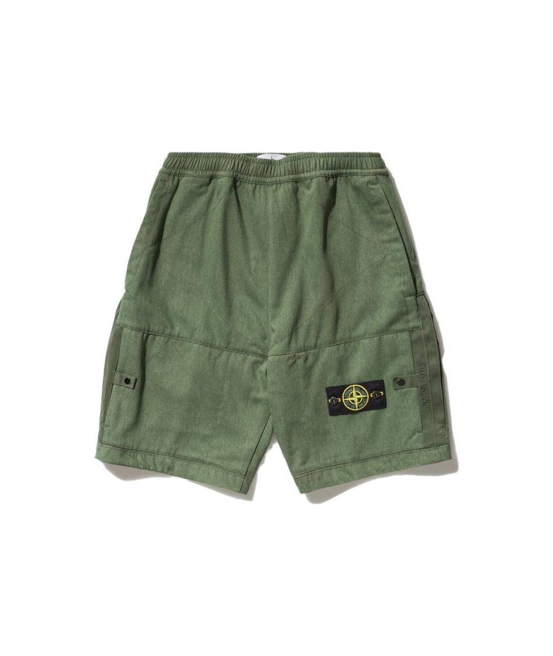 STONE ISLAND Зеленые хлопковые шорты, фото 1